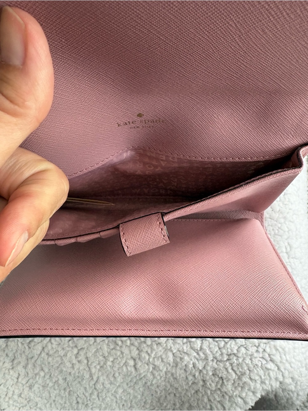 Kate Spade Pink Saffiano Leather Flap Chain Wallet Crossbody Bag - Like New - Picture 10 of 14